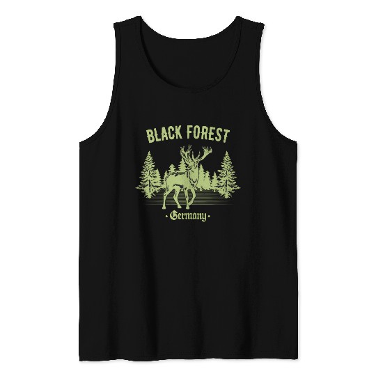 Black Forest Germany Deer With Trees Swabia Tank Tops