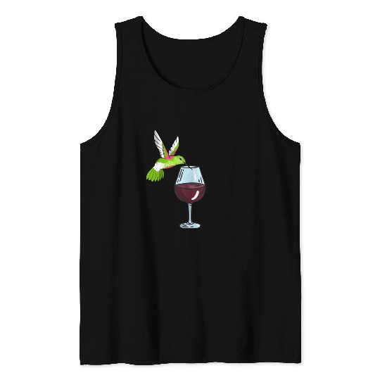 Hummingbird Drinking Wine Birdwatching Hummingbird Tank Tops