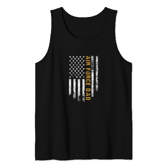 USA Flag Air Force Dad PILOT Tank Tops
