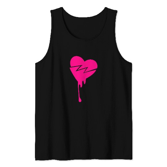 CRACKED LOVE HEART BLEEDING Tank Top