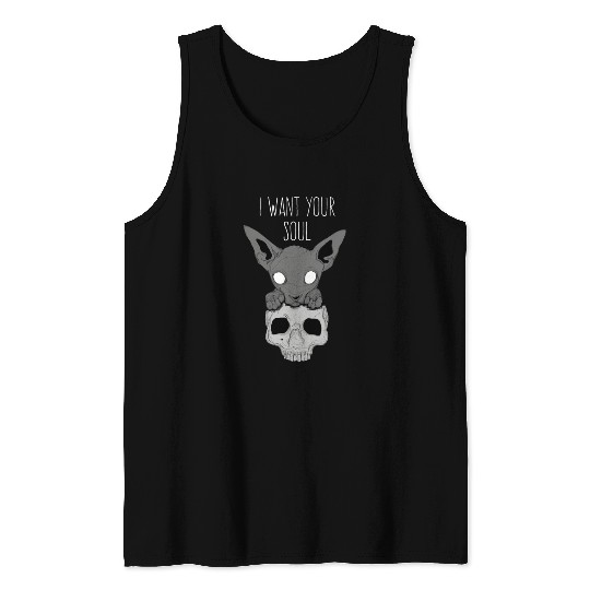Death Cat Skull Tank Tops