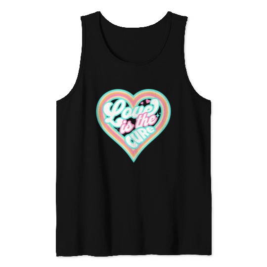 LOVE IS THE CURE (blue) Tank Tops