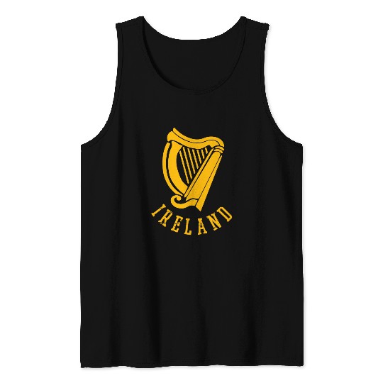 Irish Celtic Harp Medieval Emblem Of Ireland Tank Tops