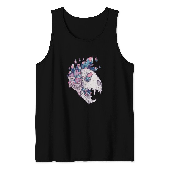 Crystal Cat Skull Tank Tops