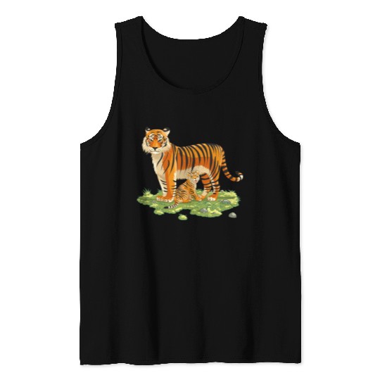 Mother And Son Tiger Tank Tops