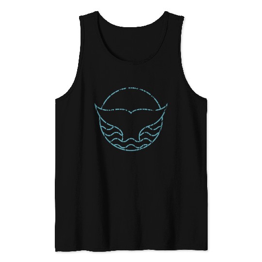 Save The Whales Minimalistic Whale Tail Ocean Tank Tops