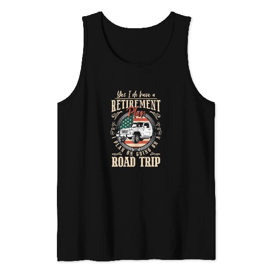 Road Trip Camping Summer Mountains Tank Tops