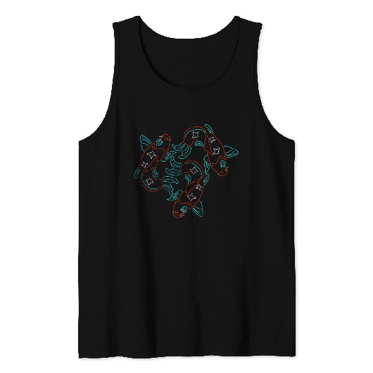 Neon Koi Fish Tank Tops