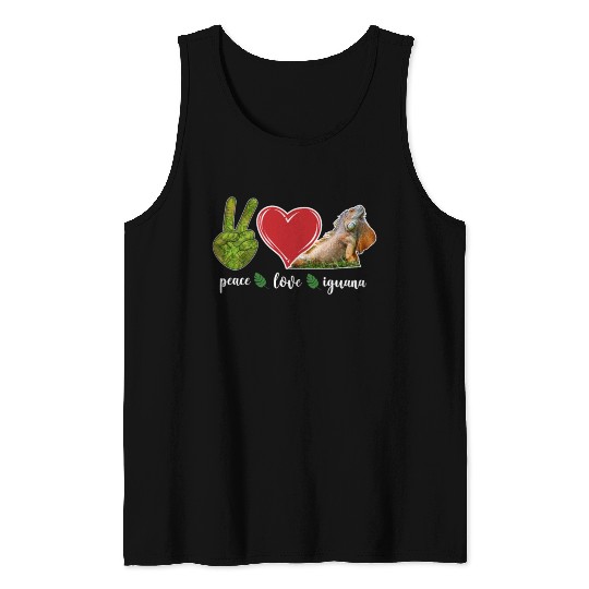 Peace Love Iguana Heart Tank Tops