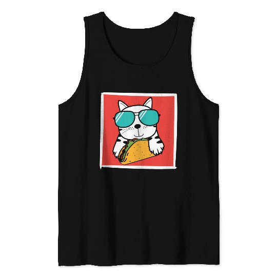 Cool Cat Taco Lover Tank Tops