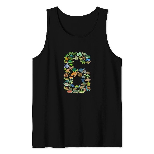6th Birthday Sea Turtle Tortoise Theme 6 Year Old Tank Tops