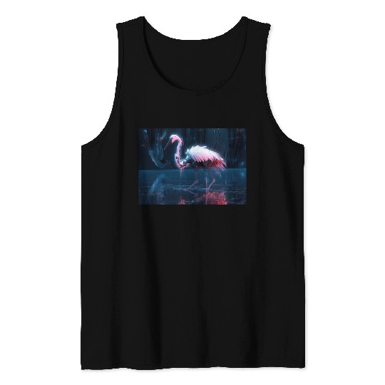 Neon Bird of Paradise Tank Tops