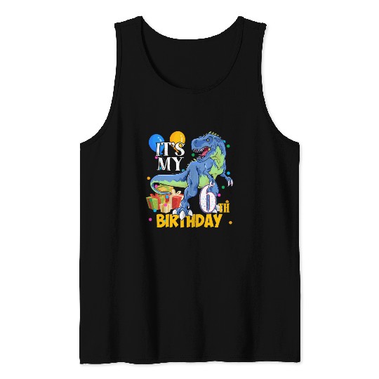 6Th 6 Dinosaur Saurus T Rex Tank Tops