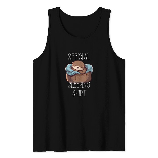 Official sleeping pajama Tank Tops sea otter