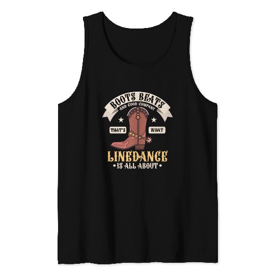 Line Dance Boots Beats Good Company Western Countr Tank Tops