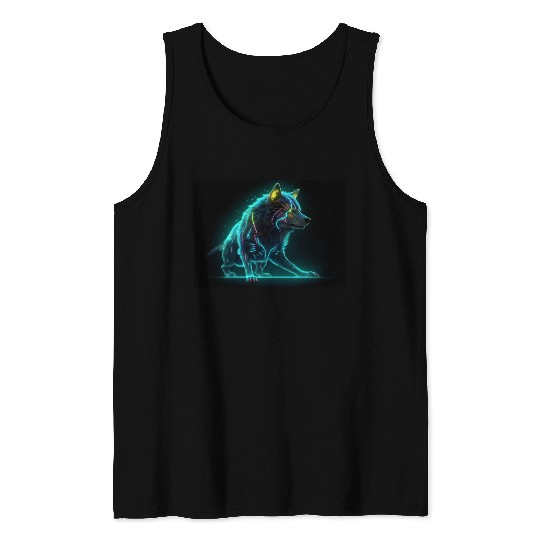 Neon Moon Wolf Tank Tops