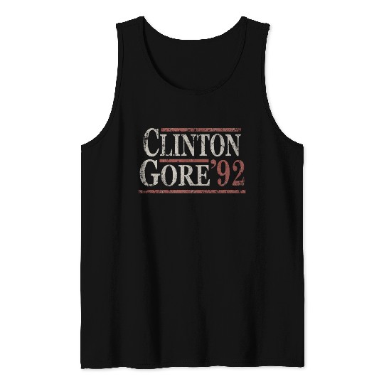 Distressed Bill Clinton Al Gore 1992 Tank Tops