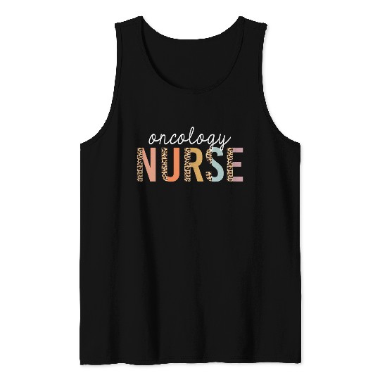 Oncology Nurse Leopard Print Nursing School Tank Tops