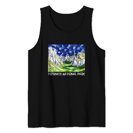 Yosemite Valley Stained Glass Style Tank Tops