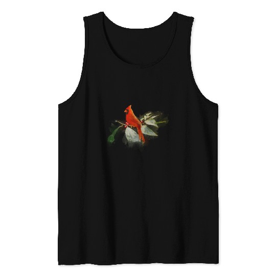 Wild Red Cardinal Bird Tank Tops
