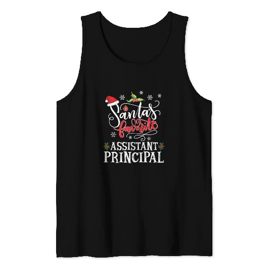 Santa'S Favorite Assistant Principal Party Tank Tops
