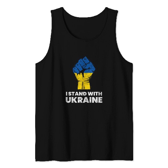 Ukrainian Flag I Stand With Ukraine Flag Tank Tops