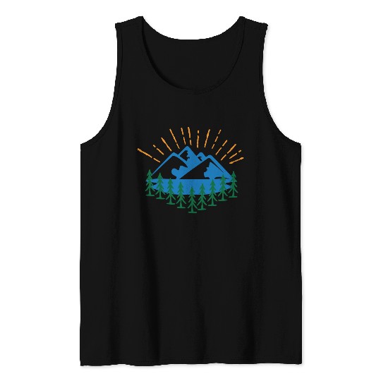 Blue Mountain And Forest Tank Tops