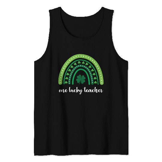 One Lucky Teacher Rainbow St Patrick’S Day Tank Tops