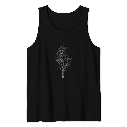 Winter Tree W Cardinal Bird Tank Tops
