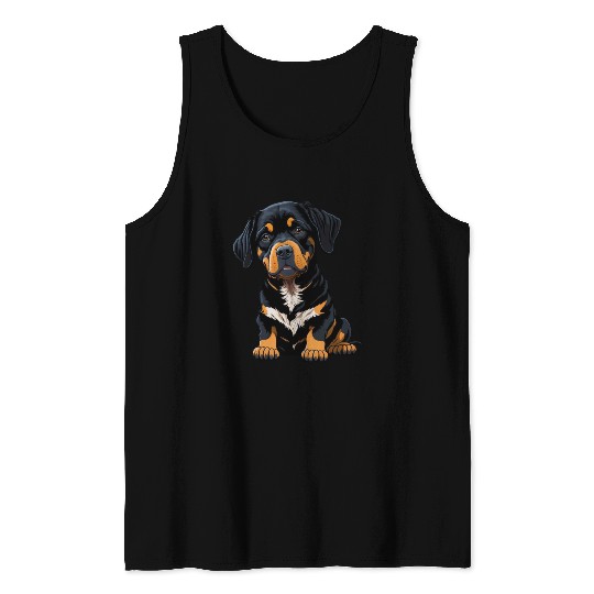 Rottweiler Dog Puppet Tank Tops