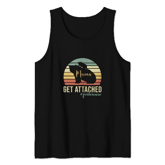 Get Attached Foster Care Mom Mama Bear Cub Tank Tops