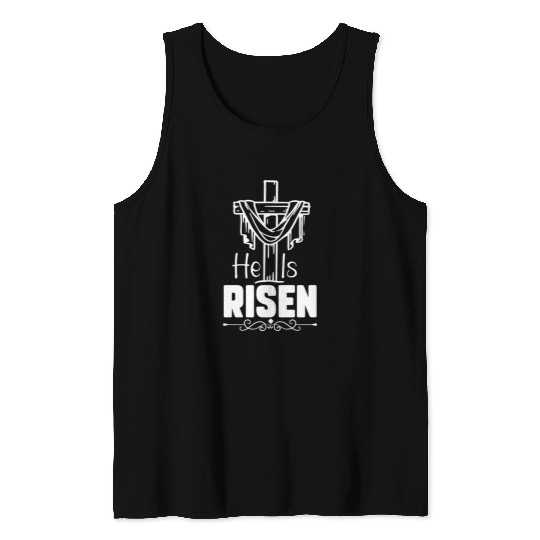 He Is Risen Jesus Christ Resurrection Happy Tank Tops