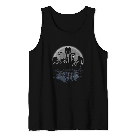 Bigfoot Loch Ness Monster Moth And Aliens Cryptid Tank Tops