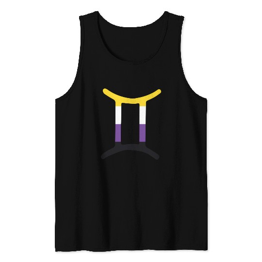 Non Binary Gemini Sign Non Binary Pride Tank Tops