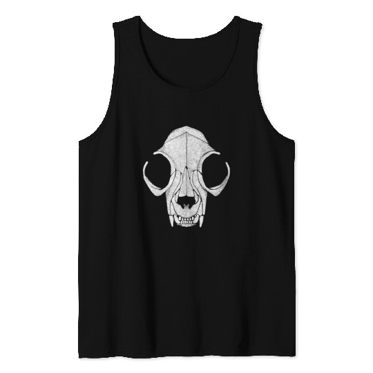 Cat Skull Pointillism Tank Tops