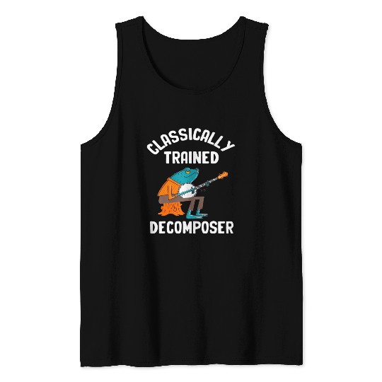 Classically Trained Decomposer Funny Frog Playing Tank Tops