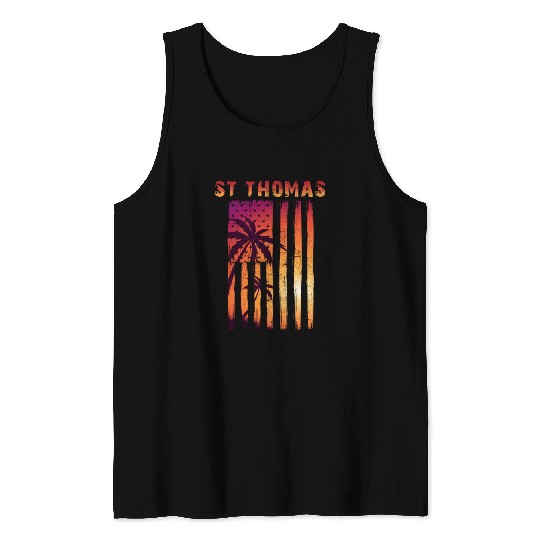 St Thomas Us Virgin Islands Patriotic Flag Tank Tops