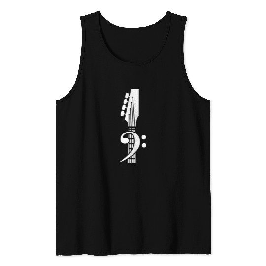 Bass Clef Bass Guitar Tank Tops