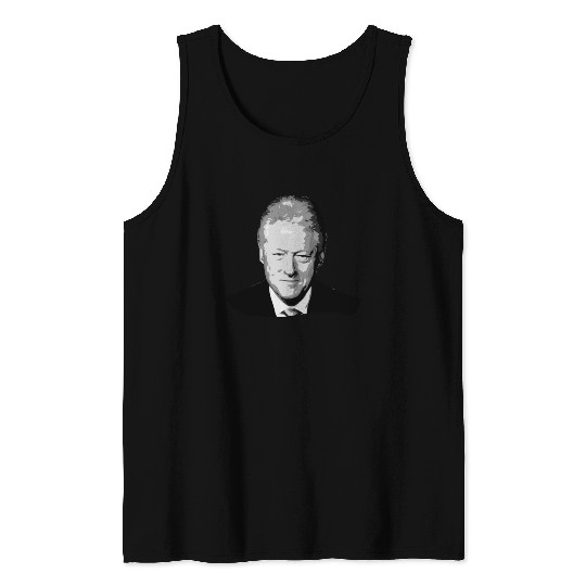 Bill Clinton Grayscale Pop Art Tank Tops