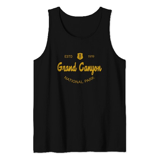 Grand Canyon National Park Script Style Tank Tops