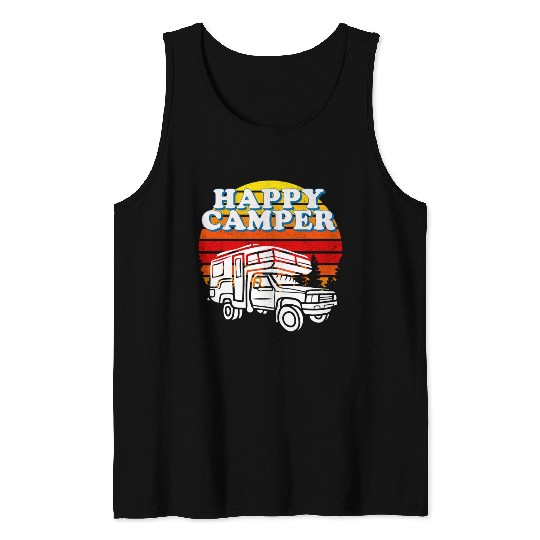 Happy Camper Funny Camping Lover Tank Tops