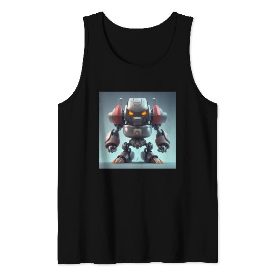Angry 3D Robot Tank Tops