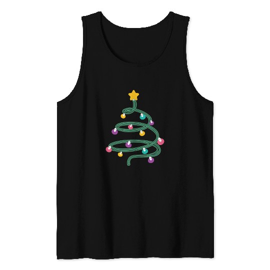 Christmas Light Christmas Tree Tank Tops