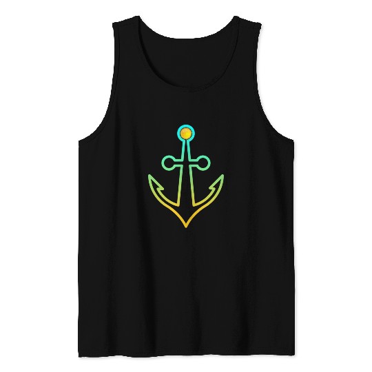 Preppy Nautical Anchor For Sailors Boaters Tank Tops