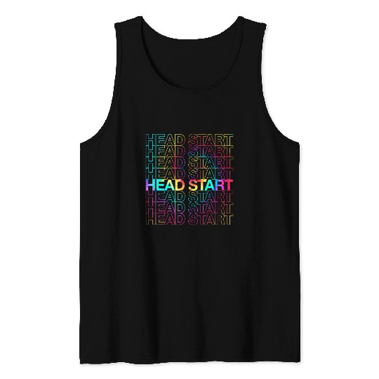 Rainbow Tie Dye Head Start Team Back To School Tank Tops