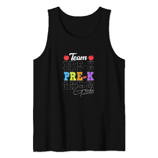 Team Pre K Squad Back To School Teacher Tank Tops