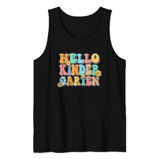 Hello Kindergarten Teacher Team Back To School Tank Tops