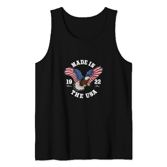 100 Year Old Patriotic Eagle Usa Flag 1922 Tank Tops