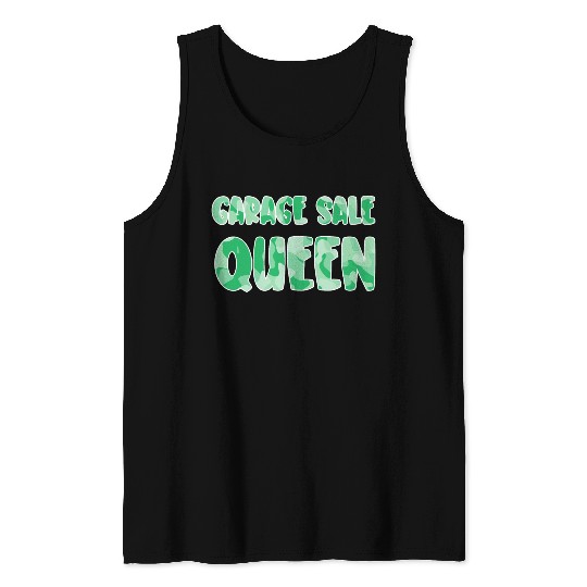 Garage Sale Queen green camo Tank Tops