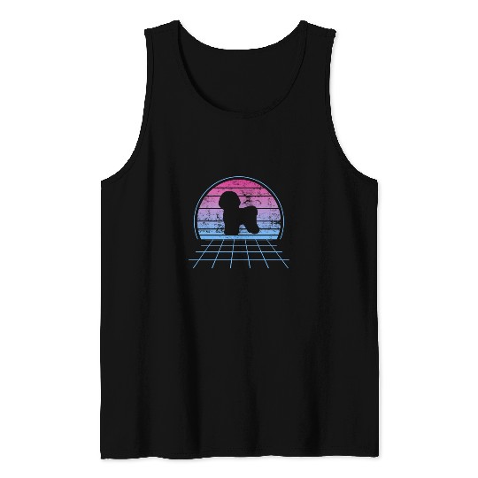 Bichon Frise Silhouette Retro Vintage Tank Tops